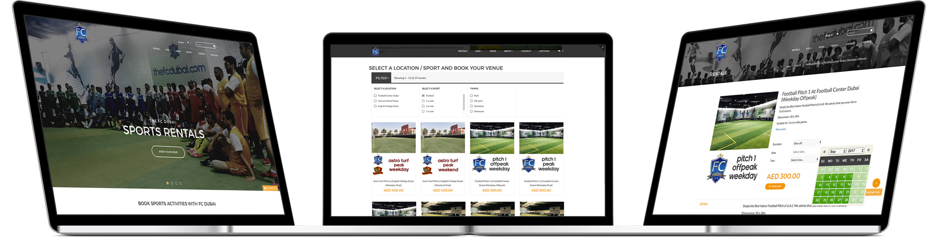 Sports eCommerce Website for Football Centre Dubai