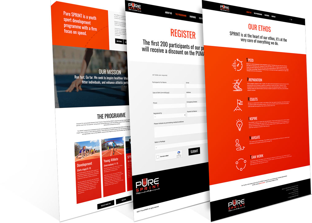 Pure SPRINT Responsive Website Landing Pages